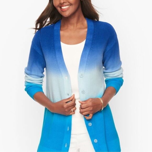 Talbots Ombre Cardigan Sweater in Blue Size XL Petite - Picture 1 of 7